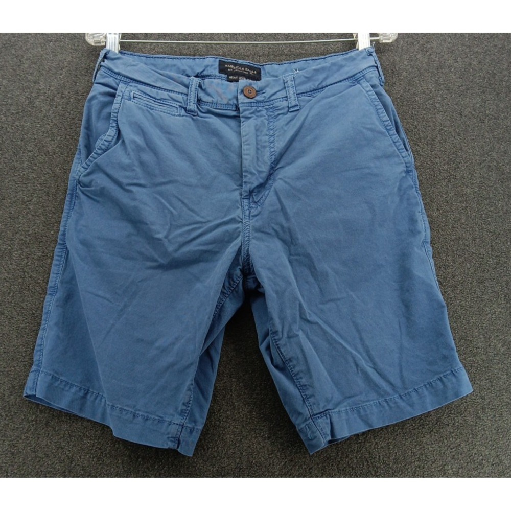American Eagle Next Level Flex Mens Blue Bermuda Cotton Shorts Size 29 Inseam 9"